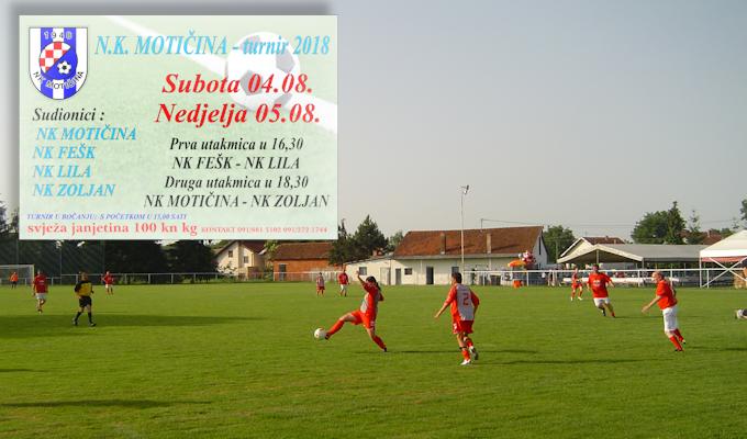 Najava nogometnog turnira „Motičina 2018.”